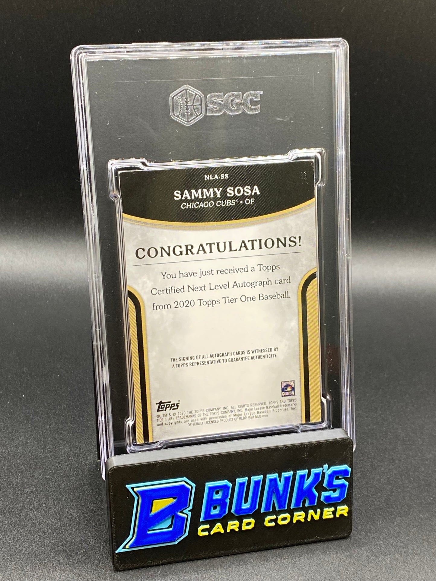 2020 Sammy Sosa Next Level Auto. Bronze SGC 10 (Box B48)