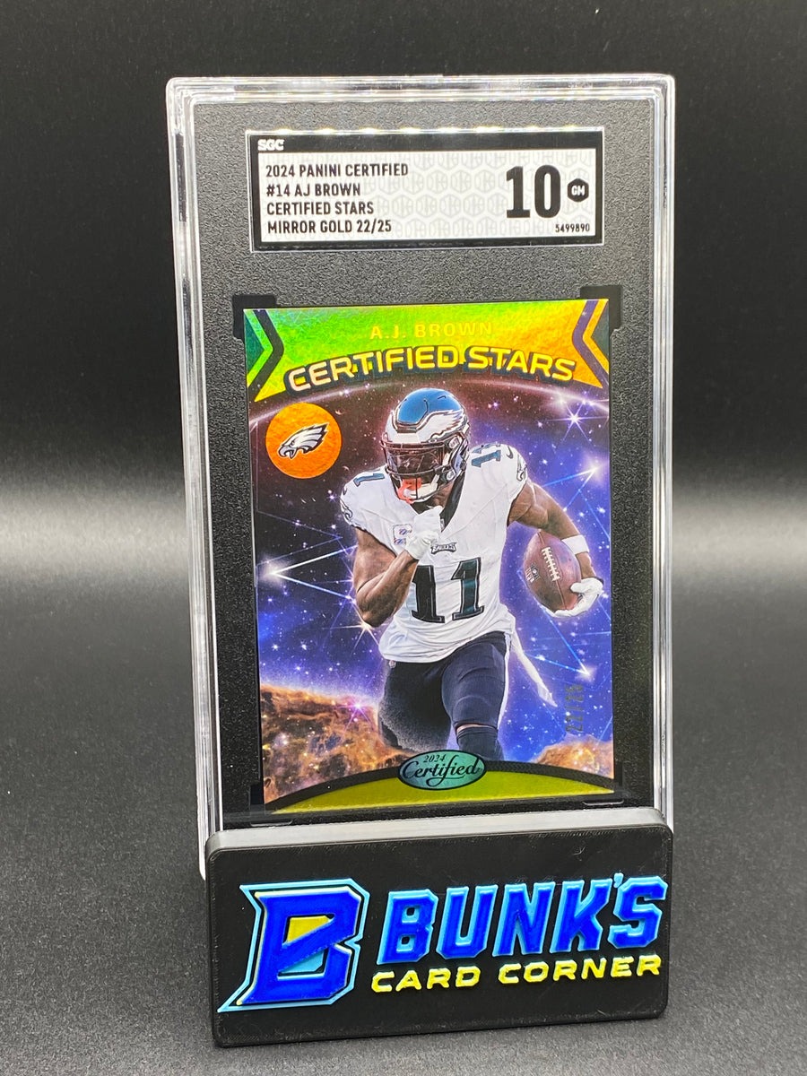 2024 AJ Brown Certified Stars Mirror Gold SGC 10