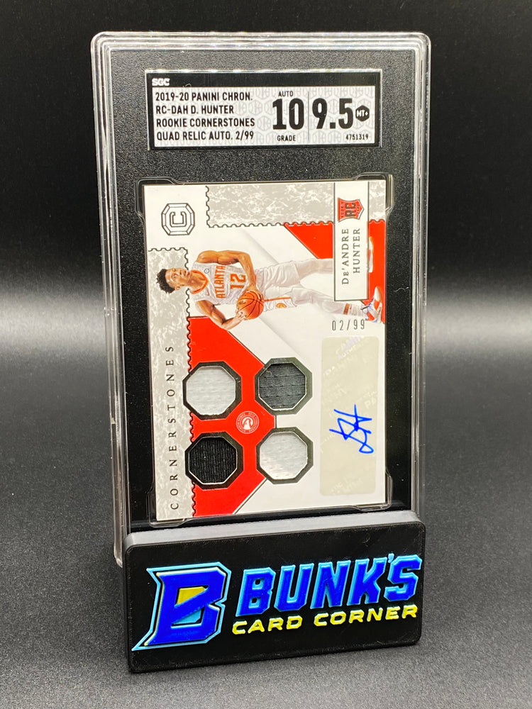 2019-20 De’Andre Hunter Rookie Cornerstones Quad Relic Auto. RC SHC 10/9.5