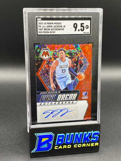 2023-24 Jaren Jackson Jr. Fast Break Auto. Red Prizm SGC 9.5 (Box B48)