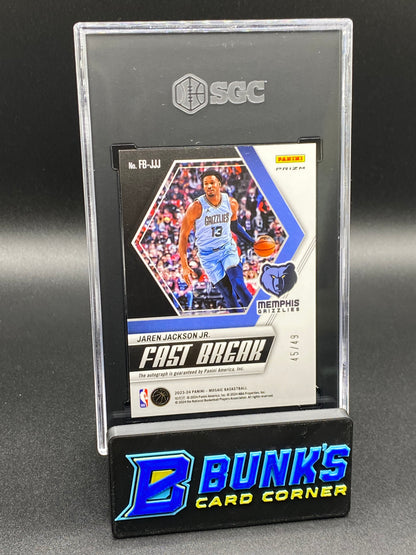 2023-24 Jaren Jackson Jr. Fast Break Auto. Red Prizm SGC 9.5 (Box B48)