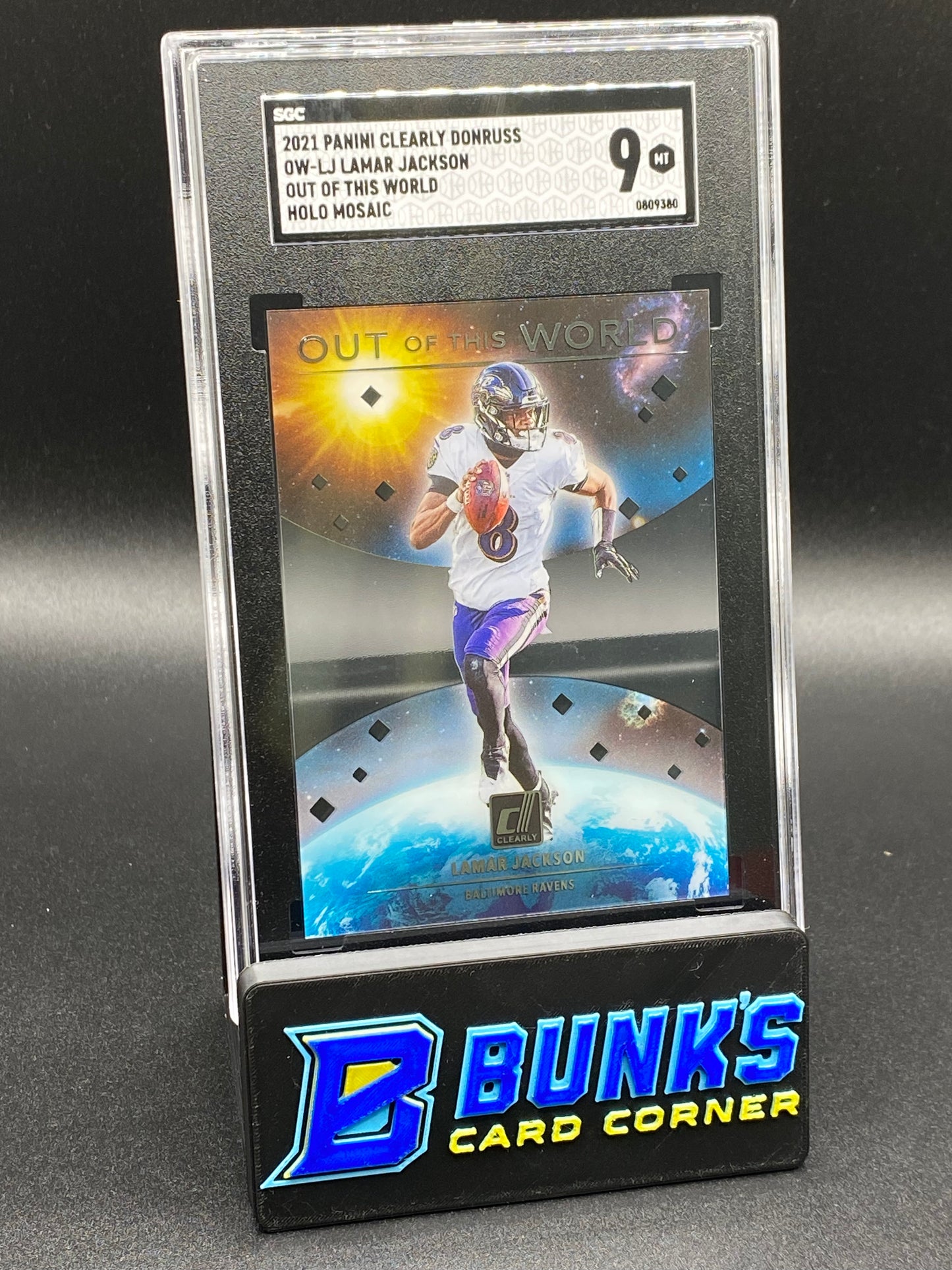2021 Lamar Jackson Out of This World Holo Mosaic SGC 9 (Box B49)