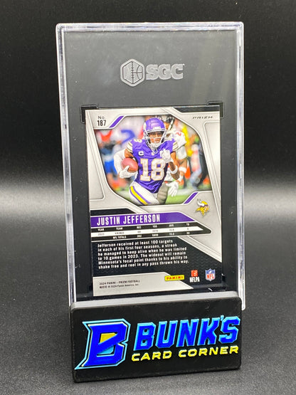 2024 Justin Jefferson Black & White Checker Prizm SGC 10 (Box B49)