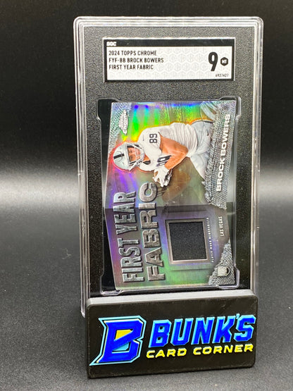 2024 Brock Bowers First Year Fabric RC Player Worn SGC 9 (Box B50)