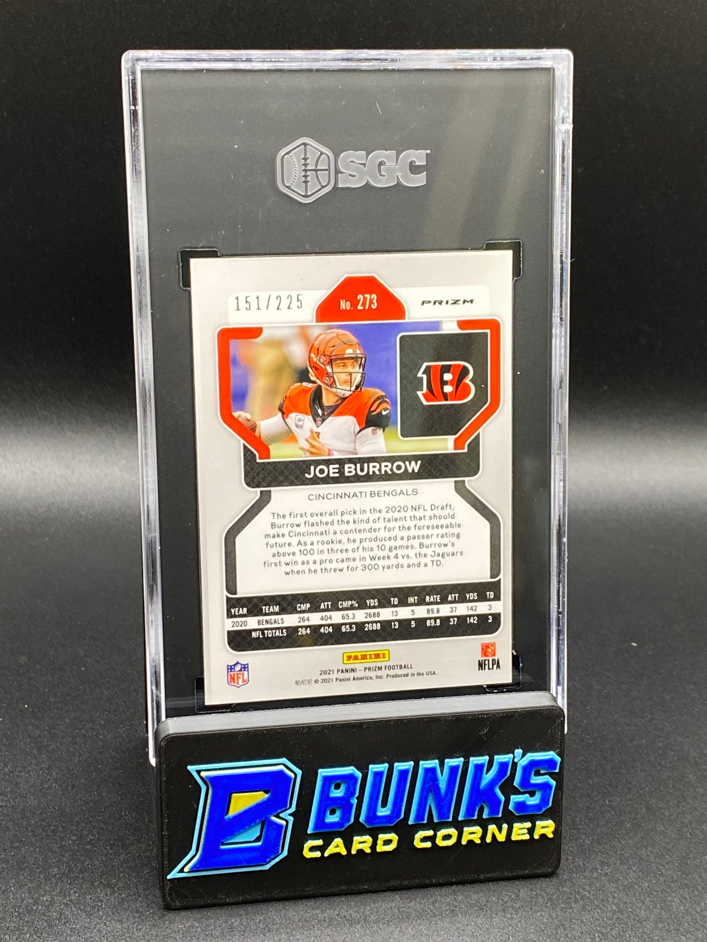 2021 Joe Burrow Purple Ice Prizm SGC 9.5 (Box B50)