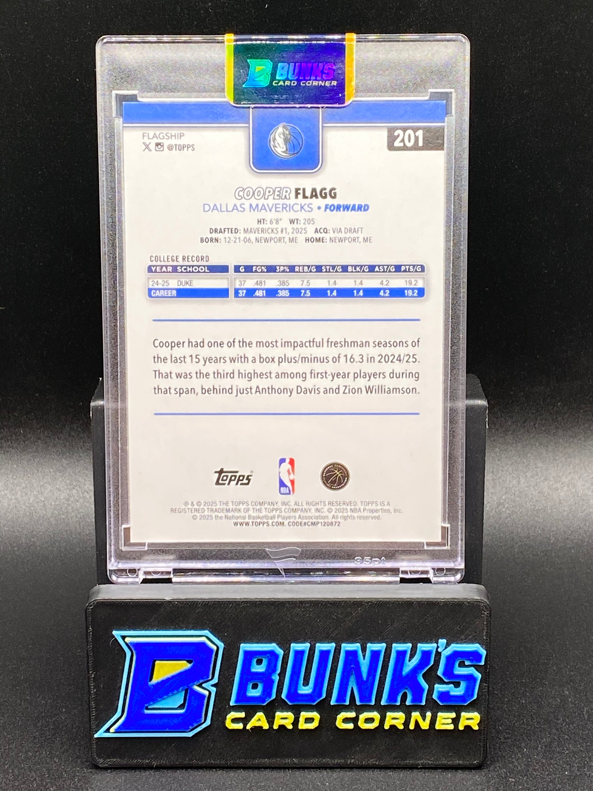 2025-26 TOPPS Cooper Flagg Red 3/5