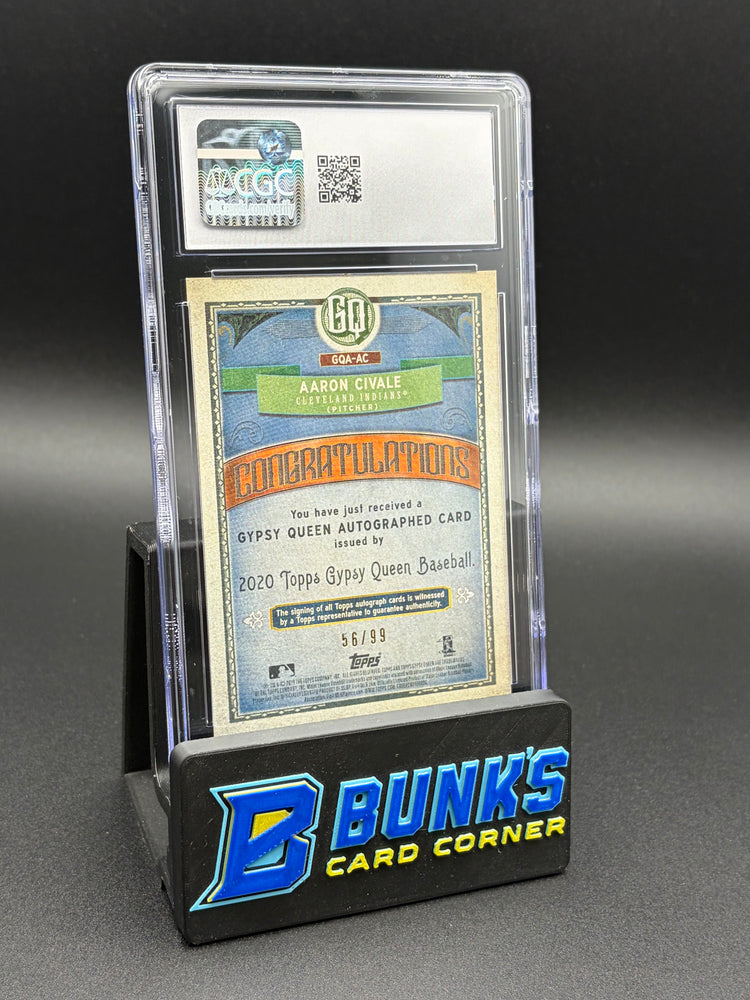 2020 Aaron Civale Logo Swap Gypsy Queen CGC 10 Auto 10 56/99