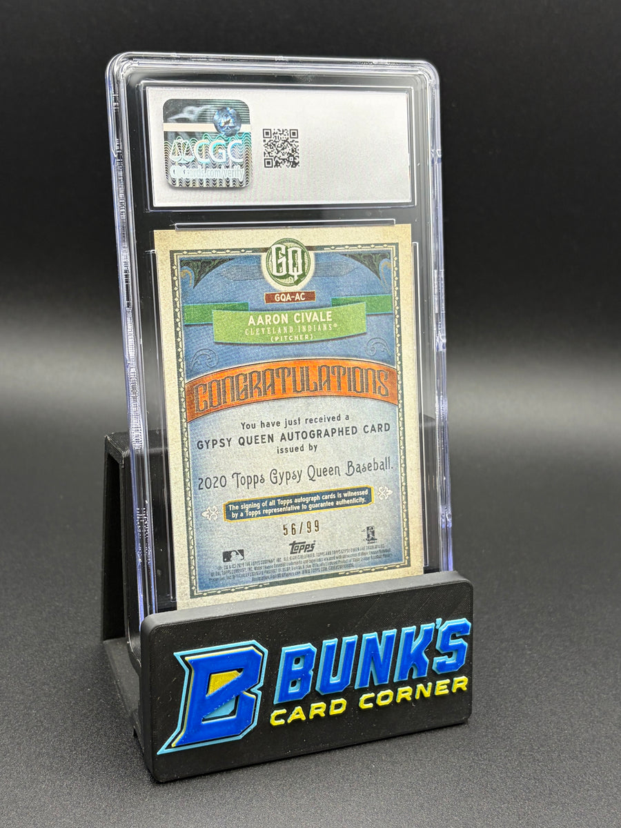 2020 Aaron Civale Logo Swap Gypsy Queen CGC 10 Auto 10 56/99