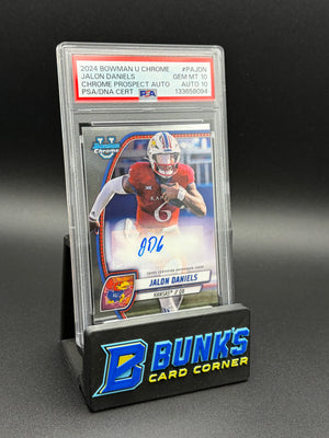 2024 Jalon Daniels Chrome Prospects Auto PSA 10 Auto 10