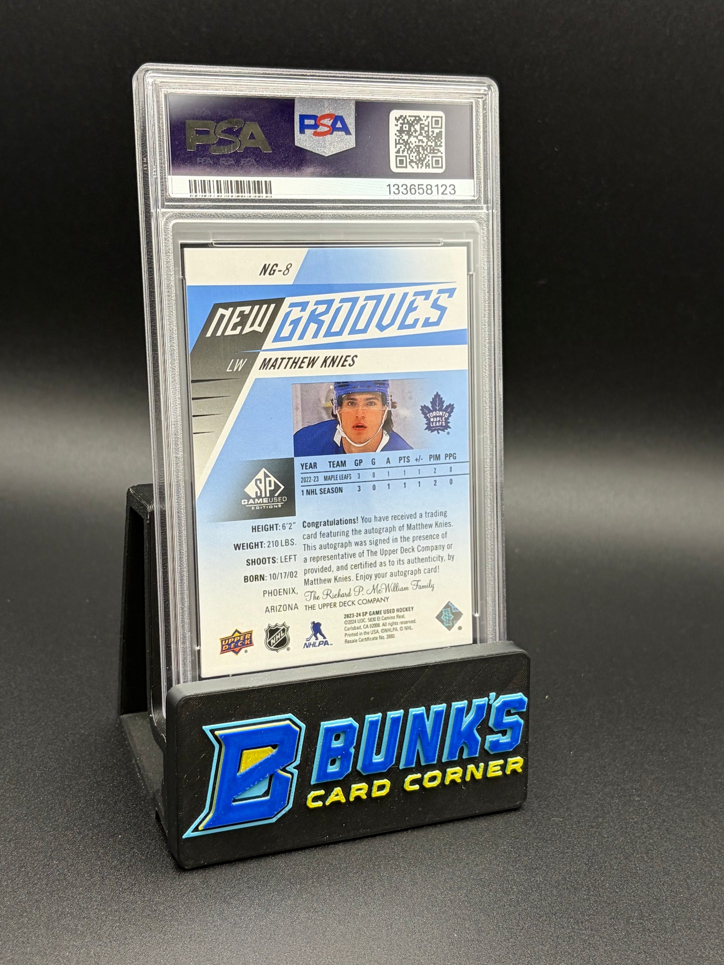 2023 Matthew Knies New Groove Autograph PSA 8 Auto 9
