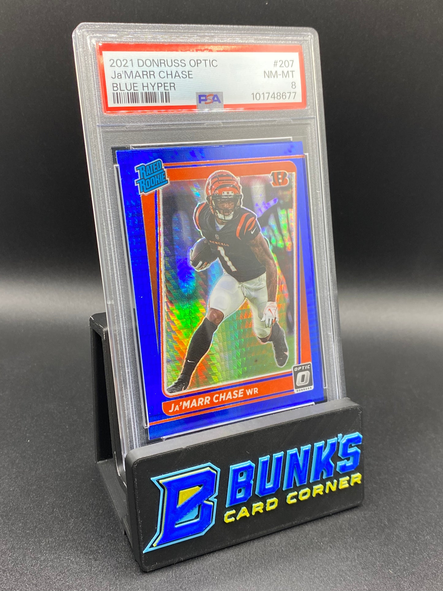 2021 Ja'Marr Chase Blue Hyper PSA 8 RC