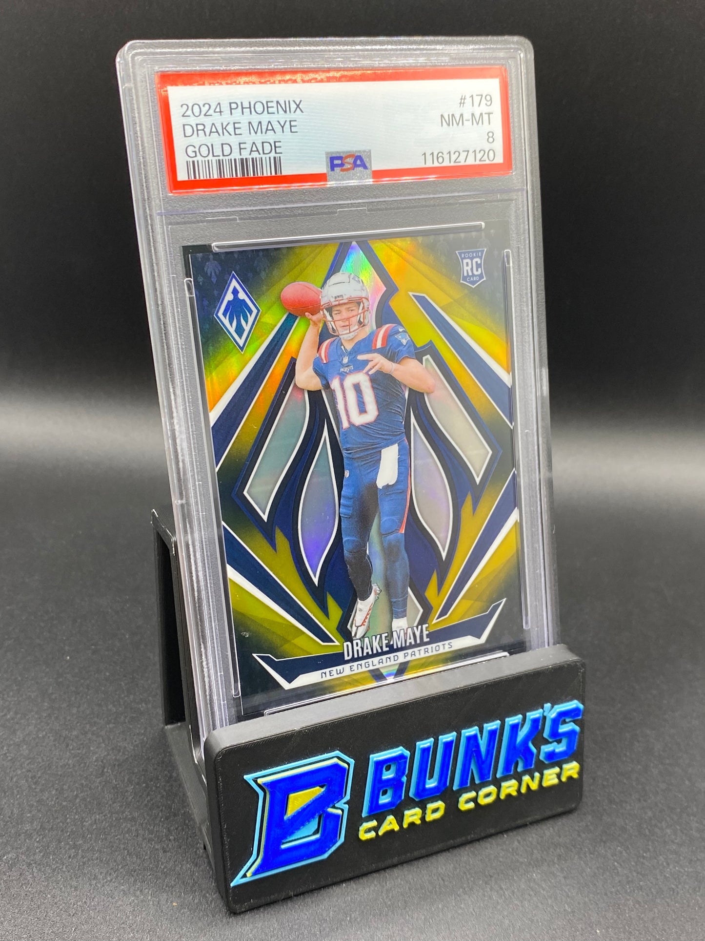 2024 Drake Maye Gold Fade PSA 8 Rc 51/125