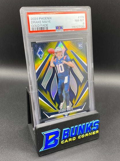 2024 Drake Maye Gold Fade PSA 8 Rc 51/125