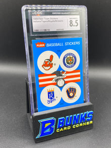 1989 Indians/Tigers/Royals/Brewers Stickers CGC 8.5
