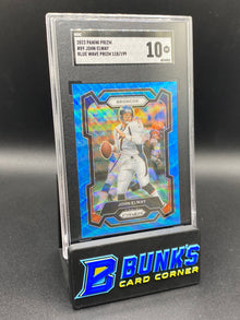 2023 John Elway Blue Wave Prizm 118/199 SGC 10