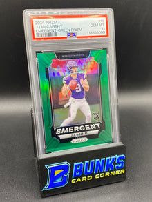 2024 JJ McCarthy Emergent-Green Prizm PSA 10