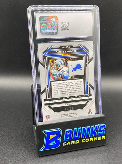 2022 Barry Sanders No Huddle Blue CGC 10