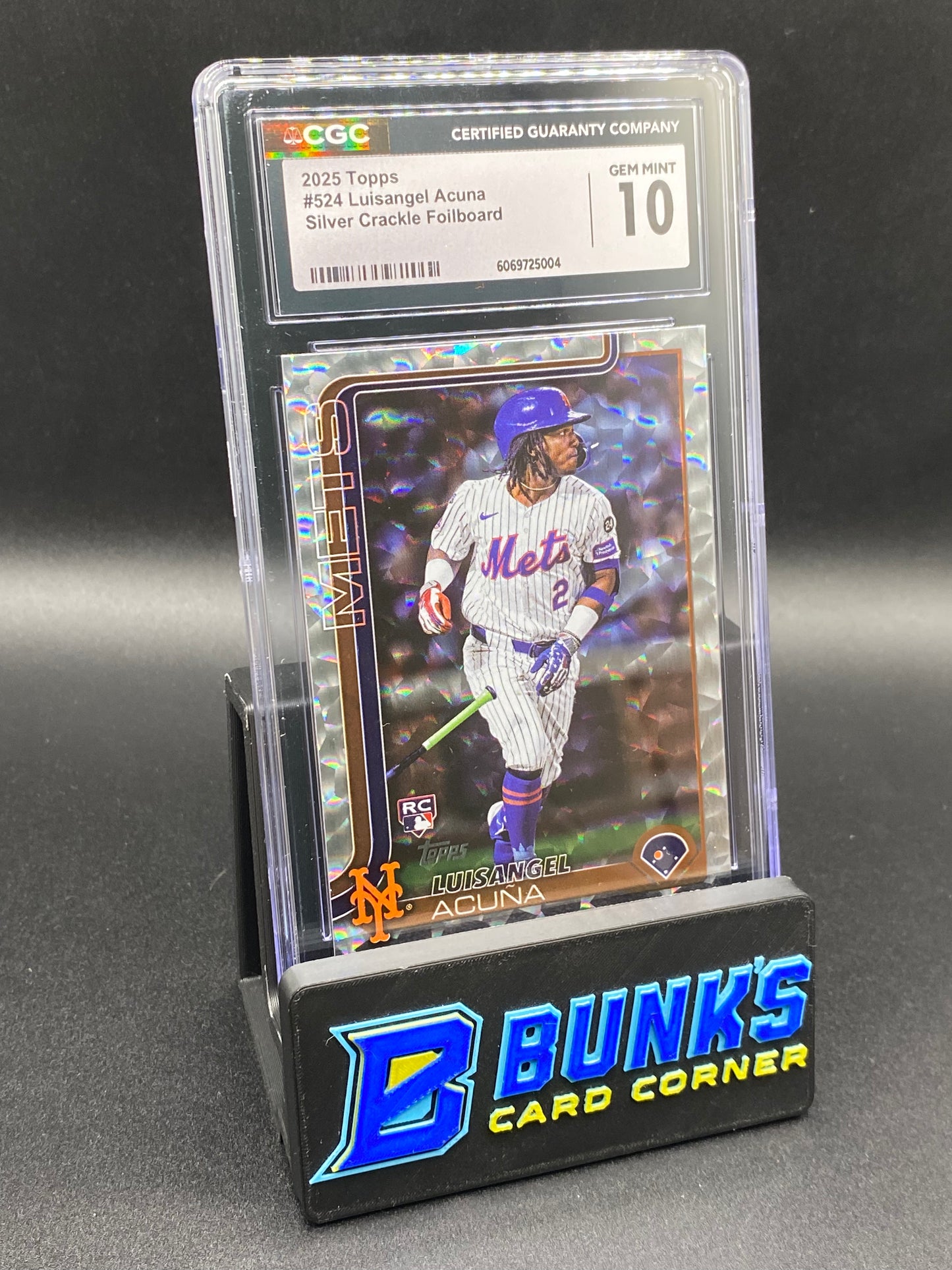 2025 Luisangel Acuna Silver Crackle Foilboard CGC 10