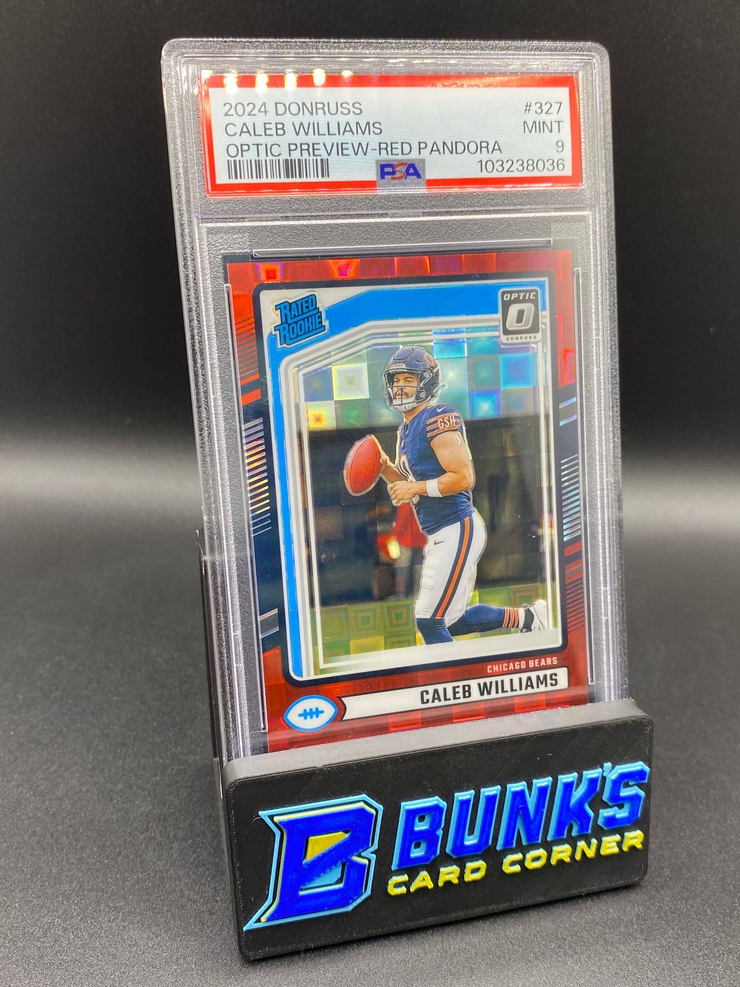 2024 Caleb Williams Optic Preview Red Pandora PSA 9