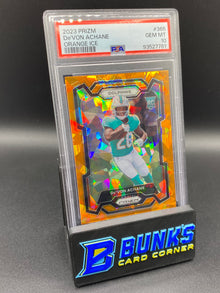 2023 De'Von Achane Orange Ice PSA 10