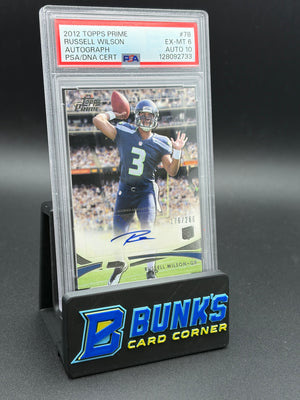 2012 Russell Wilson Autograph Topps Prime PSA 6 Auto 10 176/286