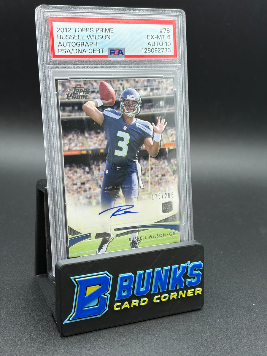 2012 Russell Wilson Autograph Topps Prime PSA 6 Auto 10 176/286