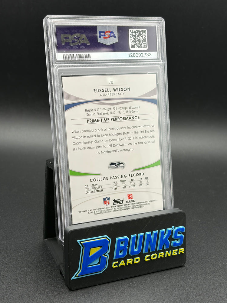 2012 Russell Wilson Autograph Topps Prime PSA 6 Auto 10 176/286