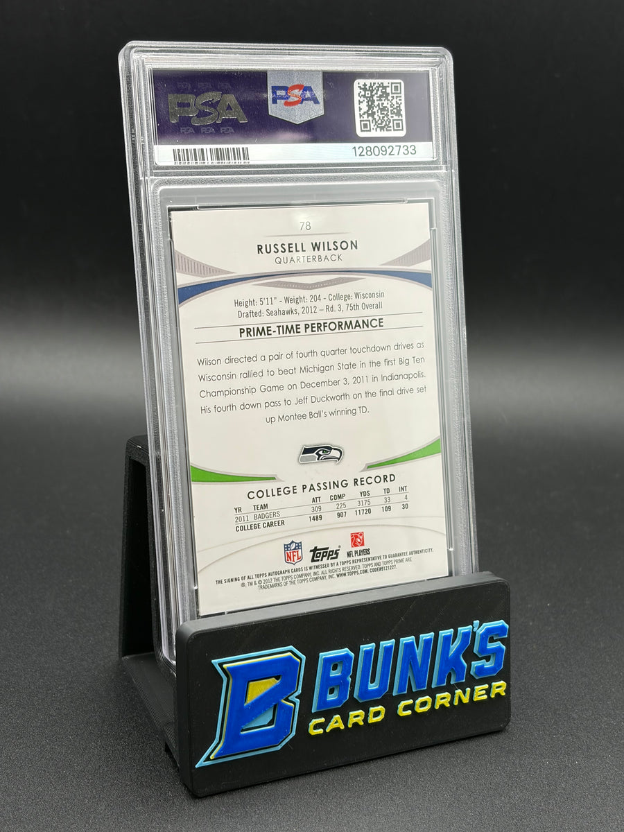 2012 Russell Wilson Autograph Topps Prime PSA 6 Auto 10 176/286