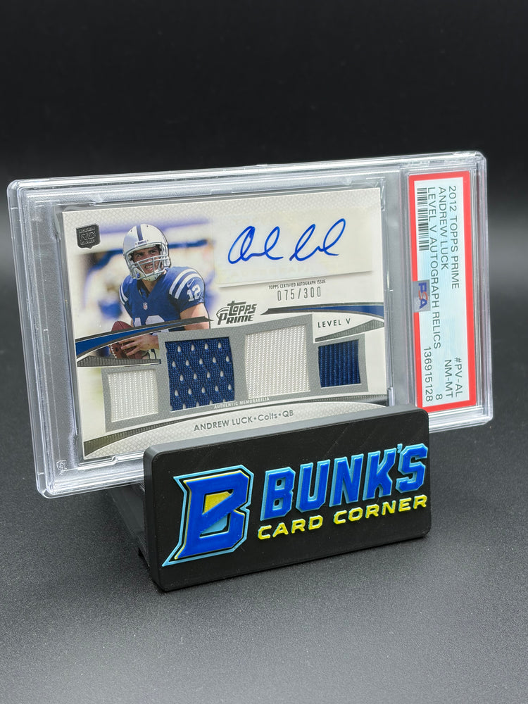 2012 Andrew Luck Level V Autograph Relics PSA 8 75/300