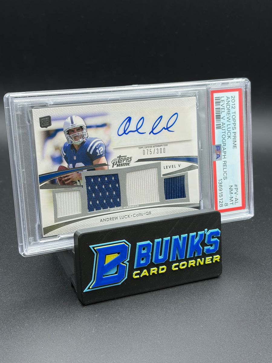 2012 Andrew Luck Level V Autograph Relics PSA 8 75/300