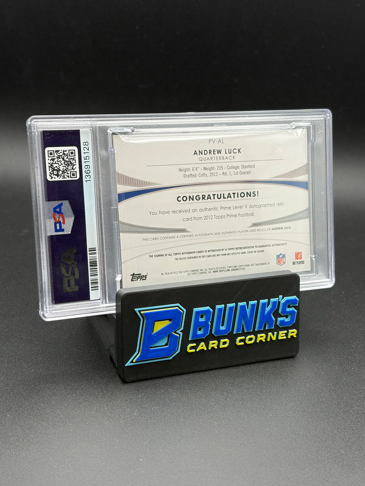 2012 Andrew Luck Level V Autograph Relics PSA 8 75/300