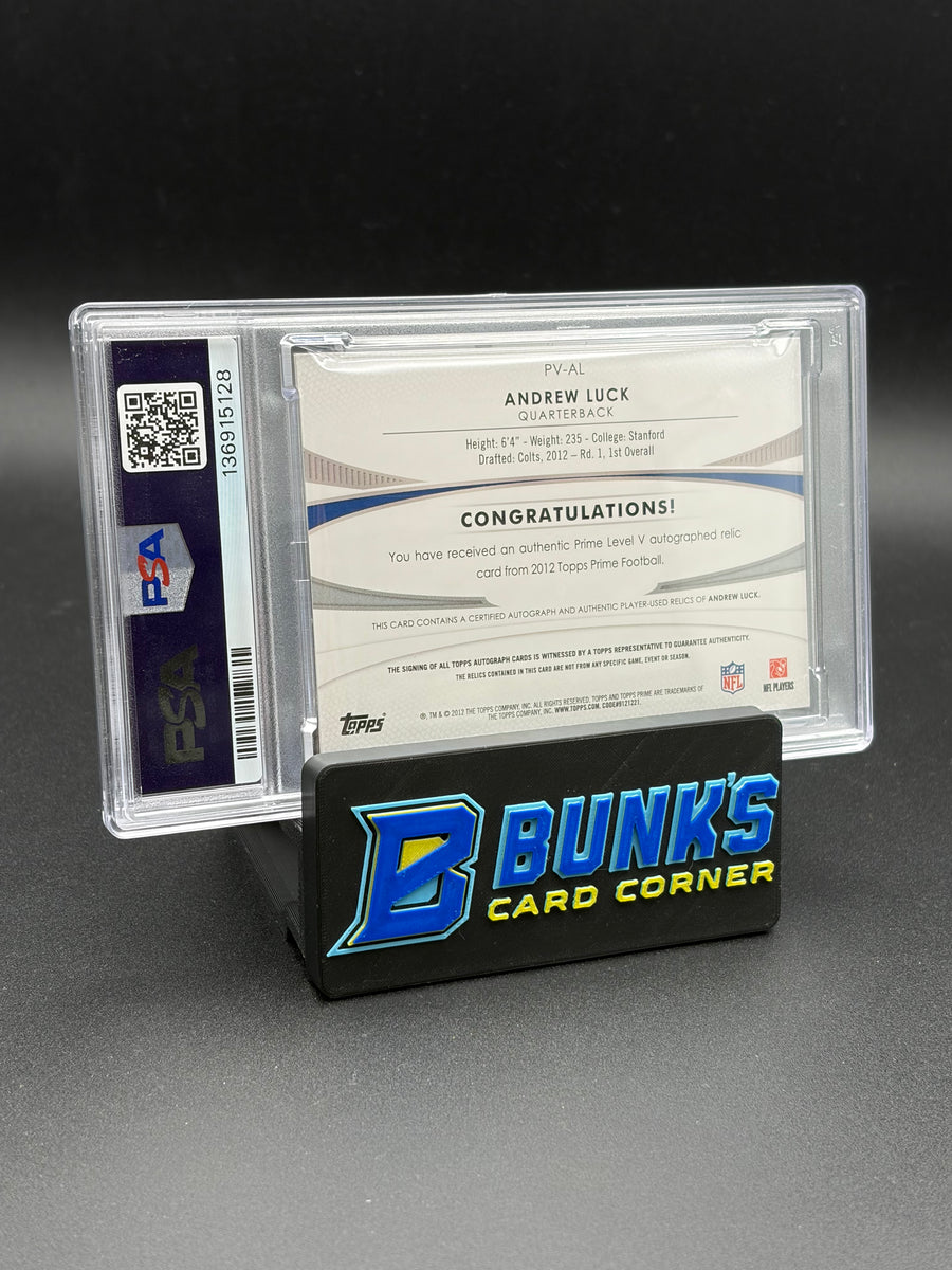 2012 Andrew Luck Level V Autograph Relics PSA 8 75/300