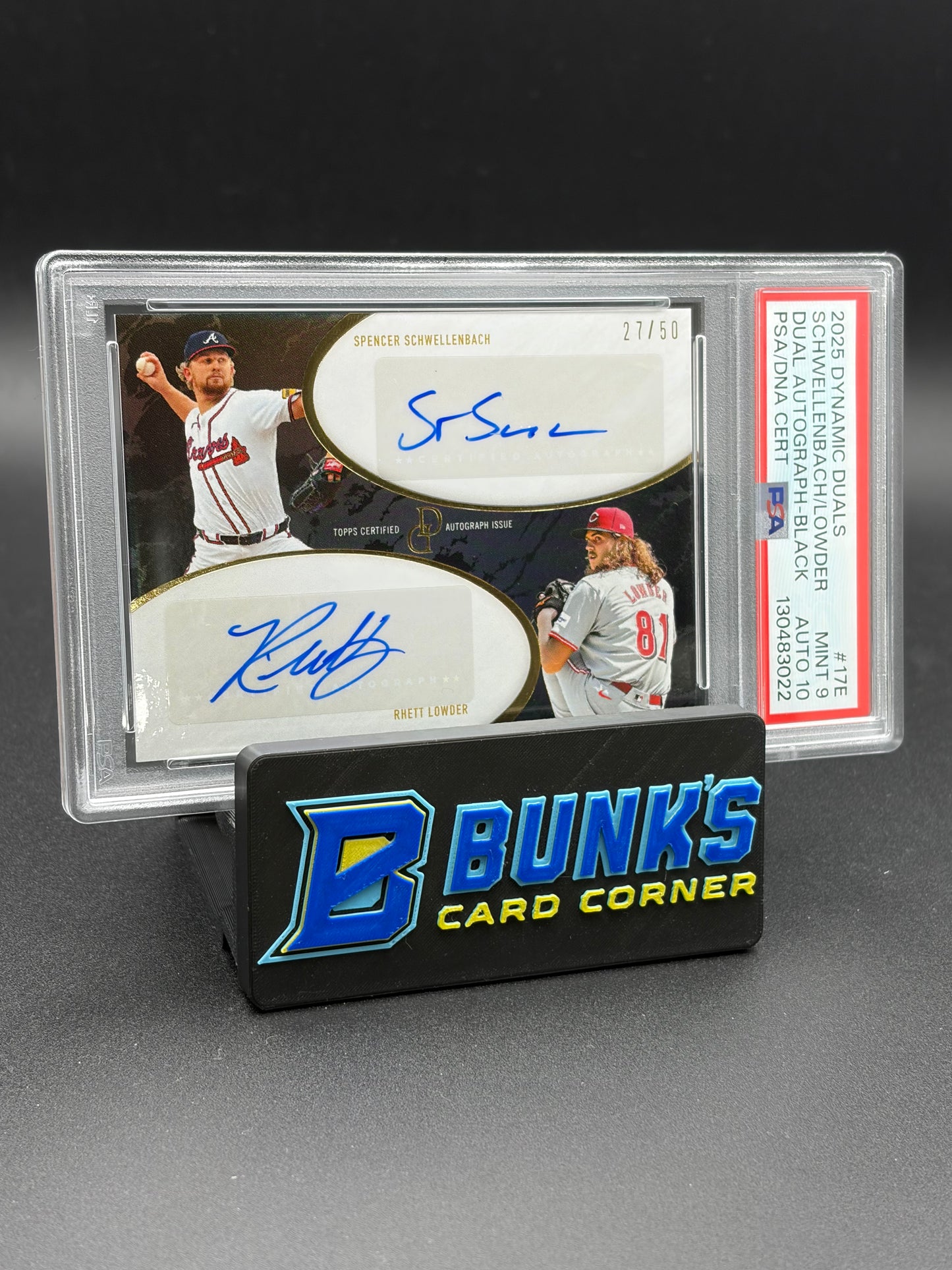 2025 Spencer Schwellenach & Rhett Lowder Dual Auto Black Dynamic Duals PSA 9 Auto 10 27/50