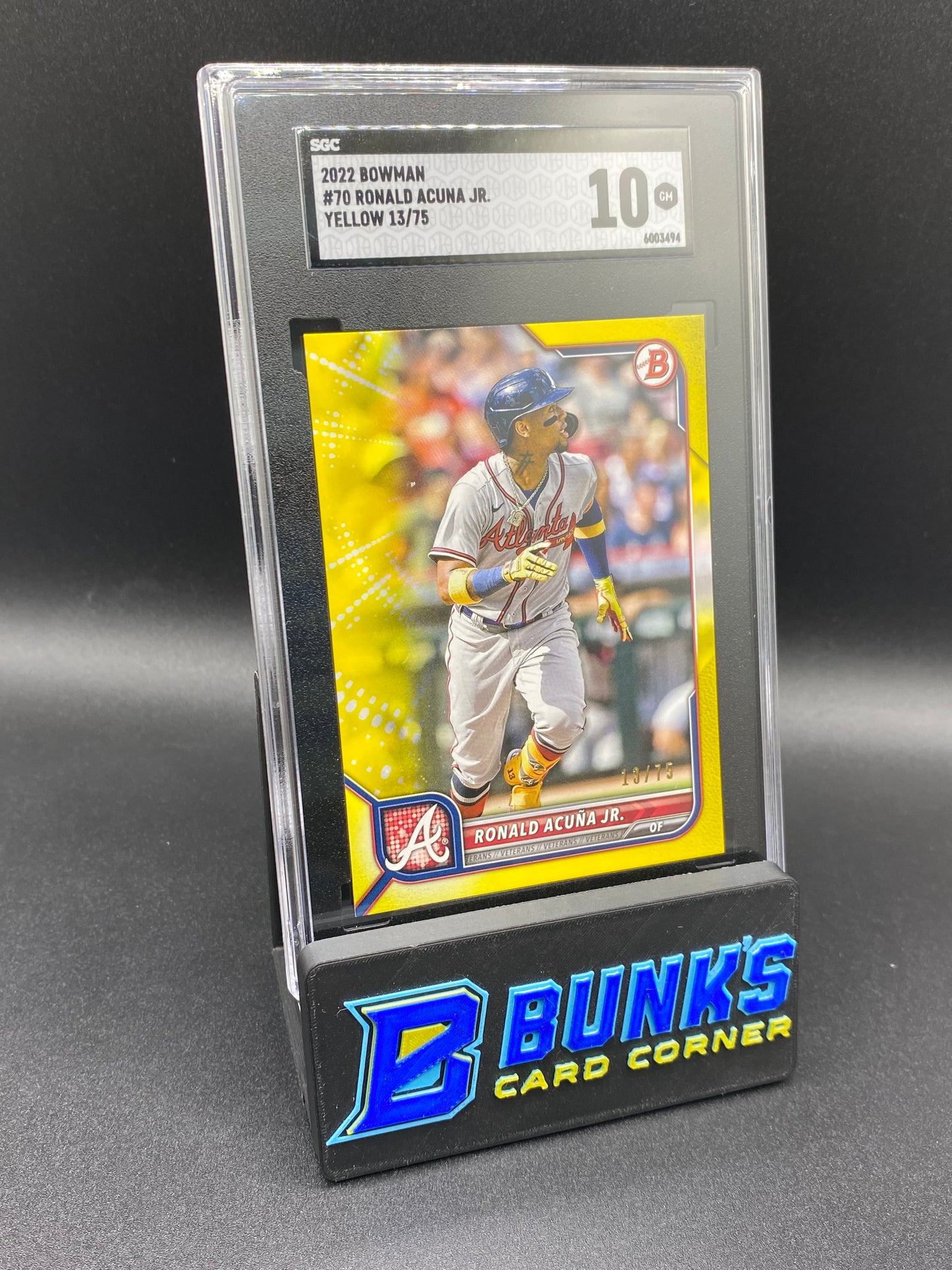 2022 Ronald Acuna Jr. Yellow 13/75 SGC 10