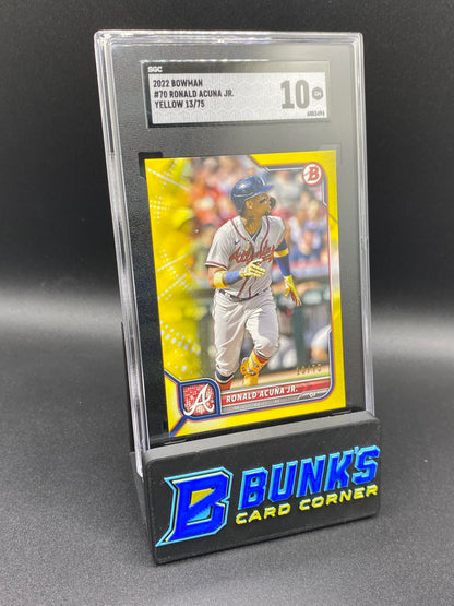 2022 Ronald Acuna Jr. Yellow 13/75 SGC 10