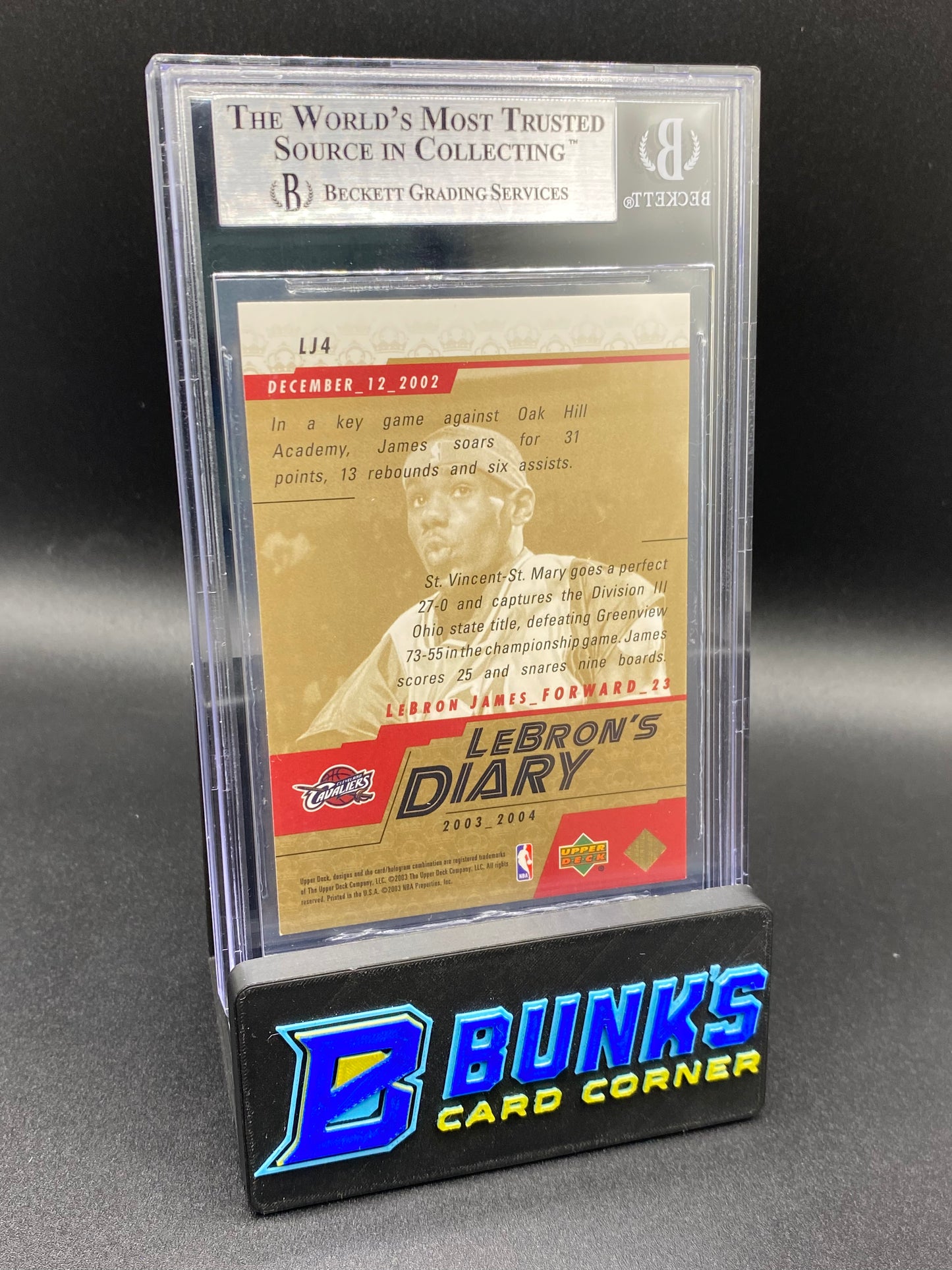 2003-04 Lebron James Lebron's Diary Beckett 9