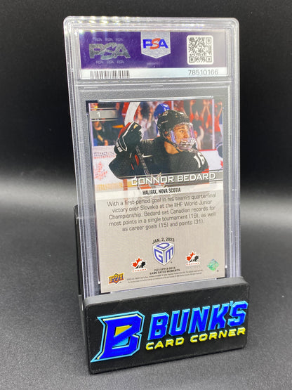 2023 Connor Bedard Game Dated Moments PSA 9