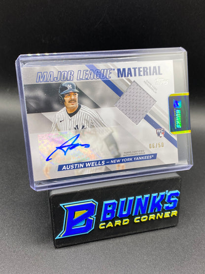 Austin Wells Major League Material Auto 6/50