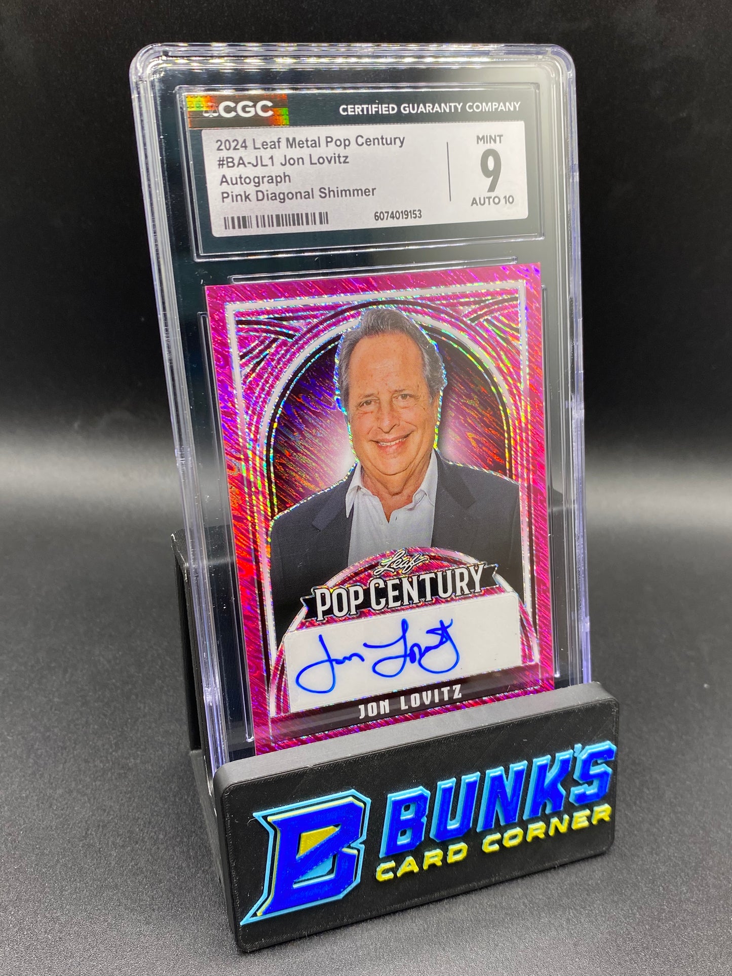 2024 Jon Lovitz Auto Pink Diagonal Shimmer 7/7 CGC 9/10