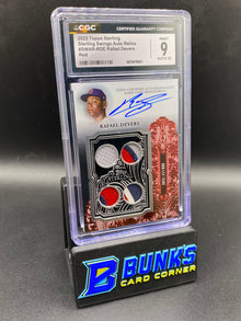 2023 Rafael Devers Red Auto Relics CGC 9/10
