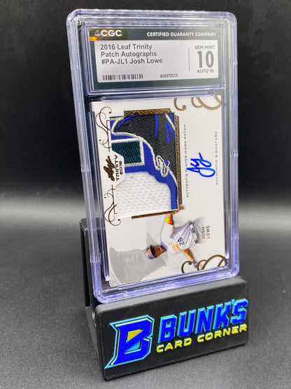 2016 Josh Lowe Patch Auto CGC 10/10