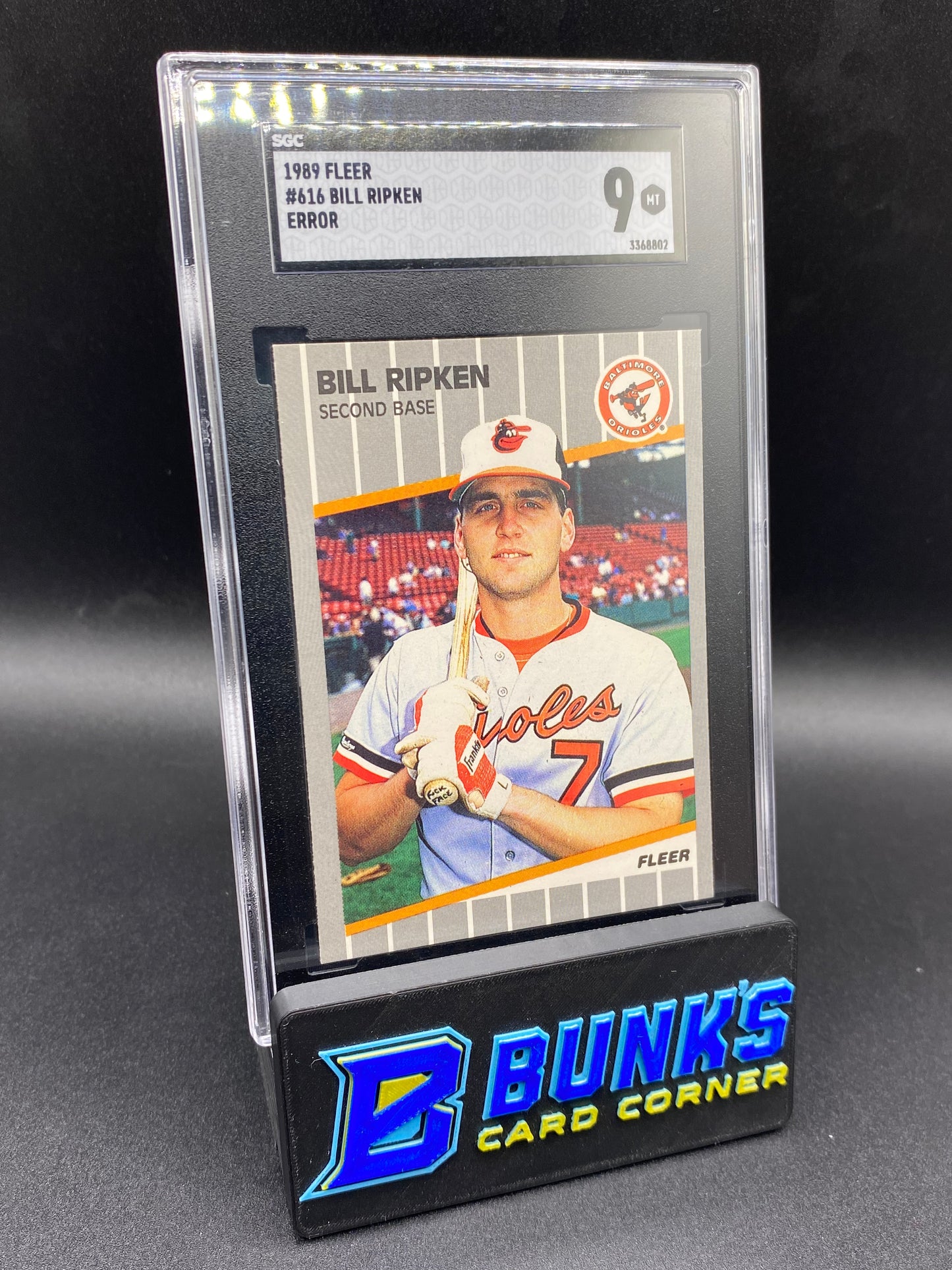 1989 Bill Ripken Error (Words on Bat) CGC 9