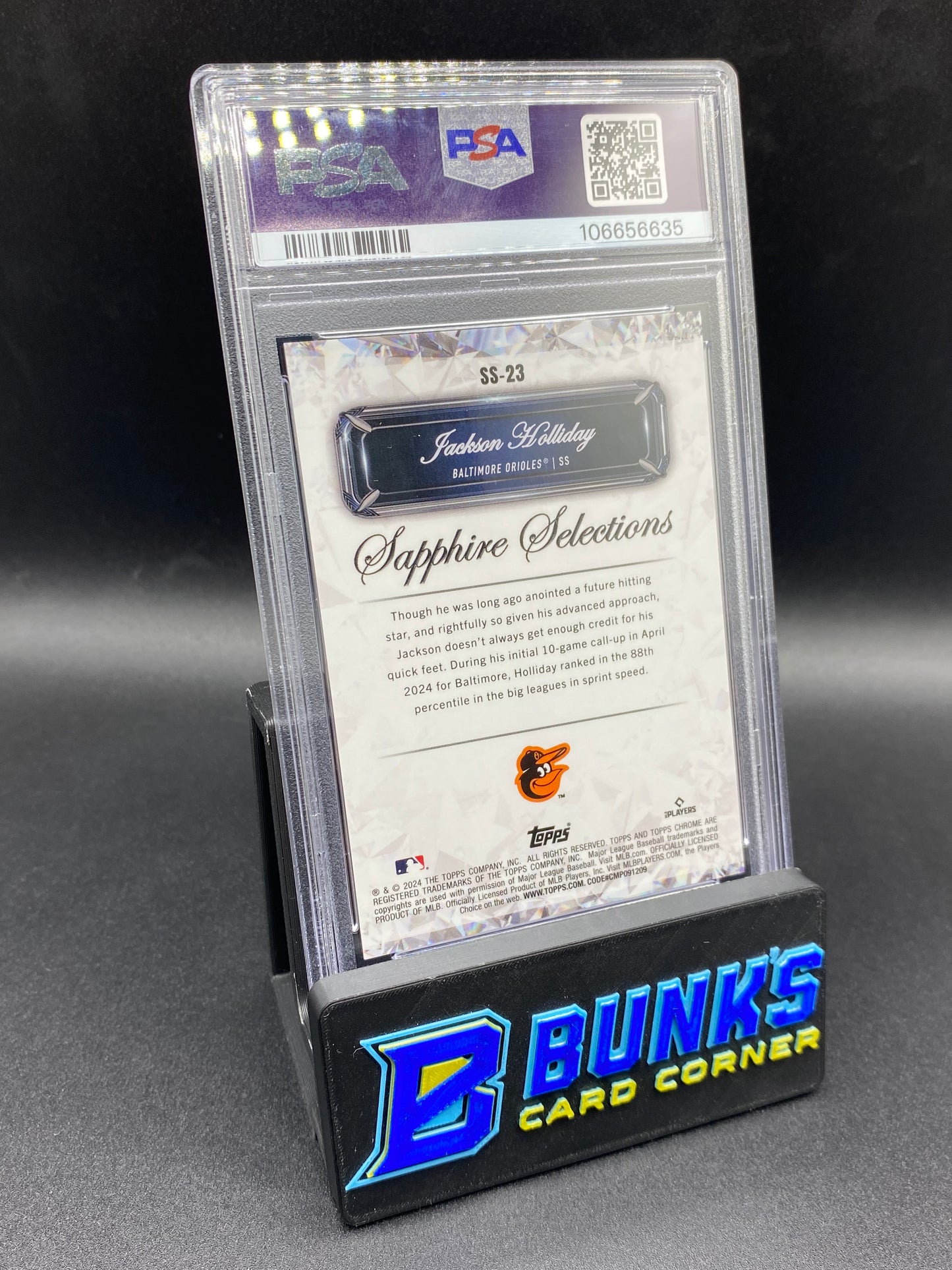 2024 Jackson Holliday Sapphire Selections Gold PSA 10