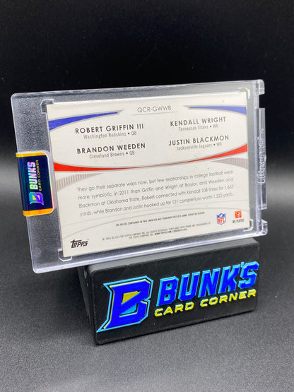 Robert Griffin III & Brandon Weeden & Kendall Wright & Justin Blackmon Topps Prime Quad Patch 17/25