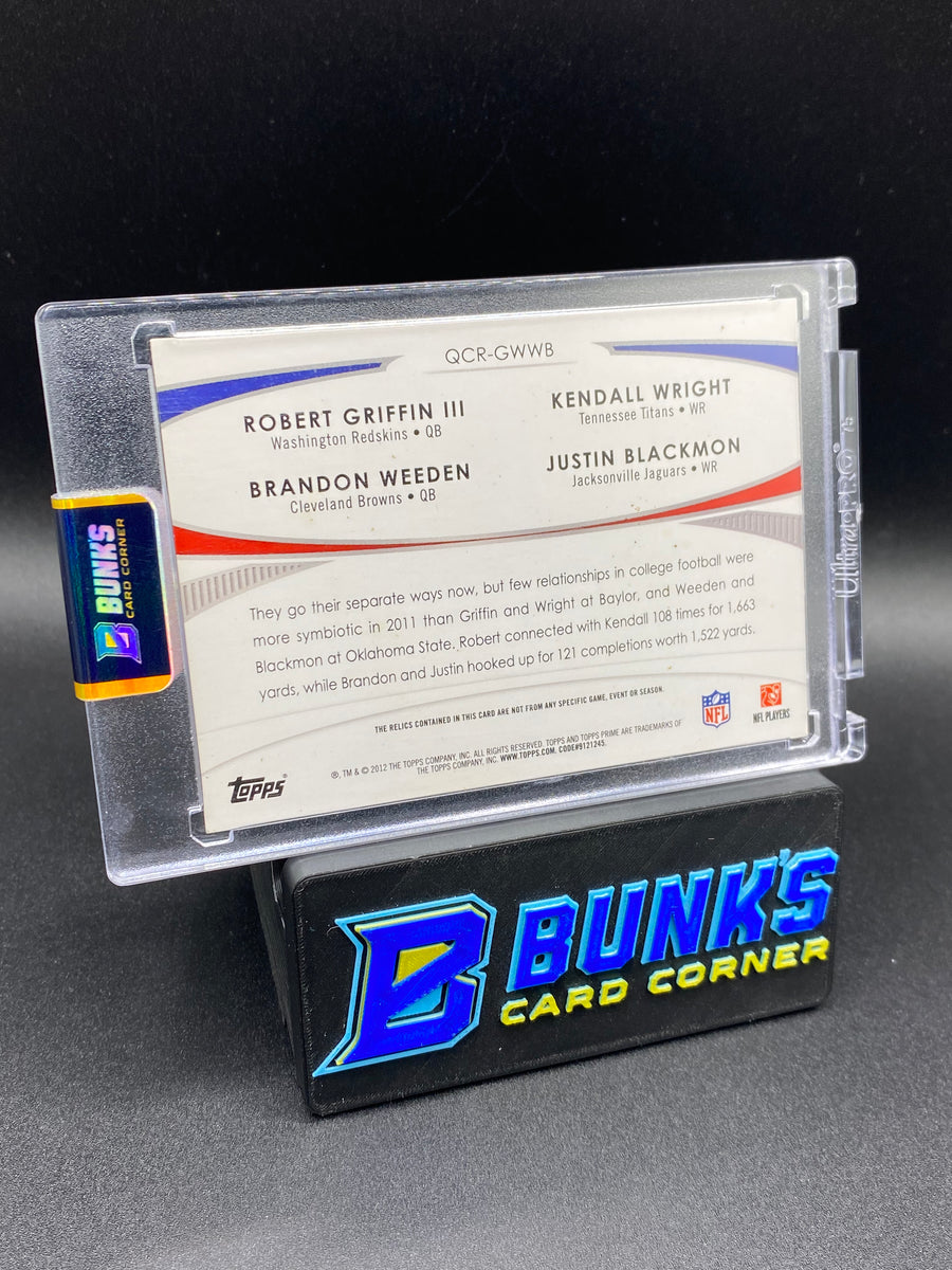 Robert Griffin III & Brandon Weeden & Kendall Wright & Justin Blackmon Topps Prime Quad Patch 17/25