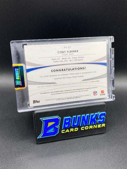 Coby Fleener Topps Prime Patches Auto 5/15