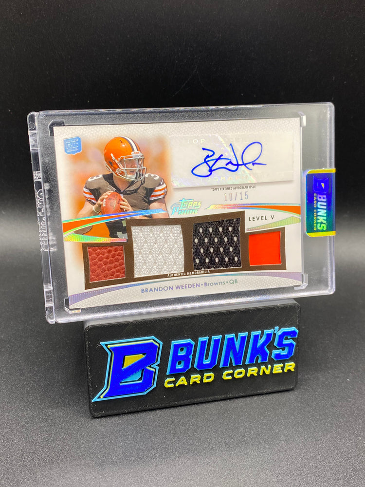 Brandon Weeden Topps Prime Auto Patches 10/15