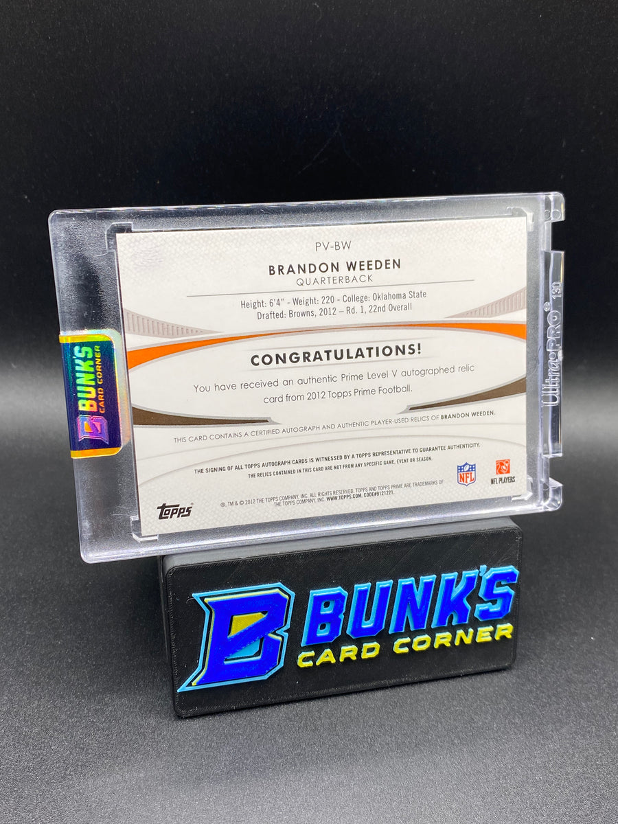 Brandon Weeden Topps Prime Auto Patches 10/15