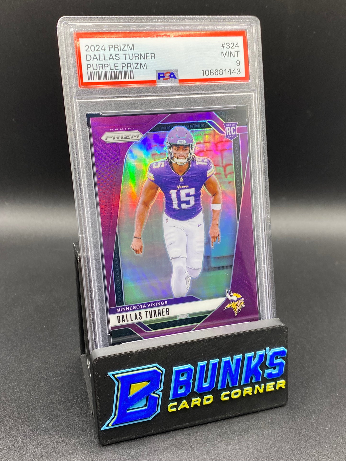 2024 Dallas Turner Purple Prizm PSA 9