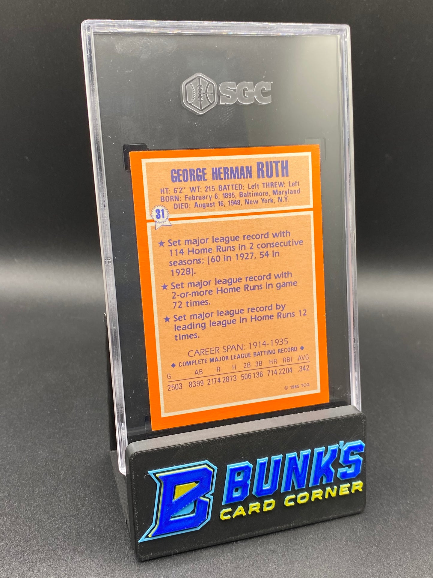1985 Babe Ruth SGC 8